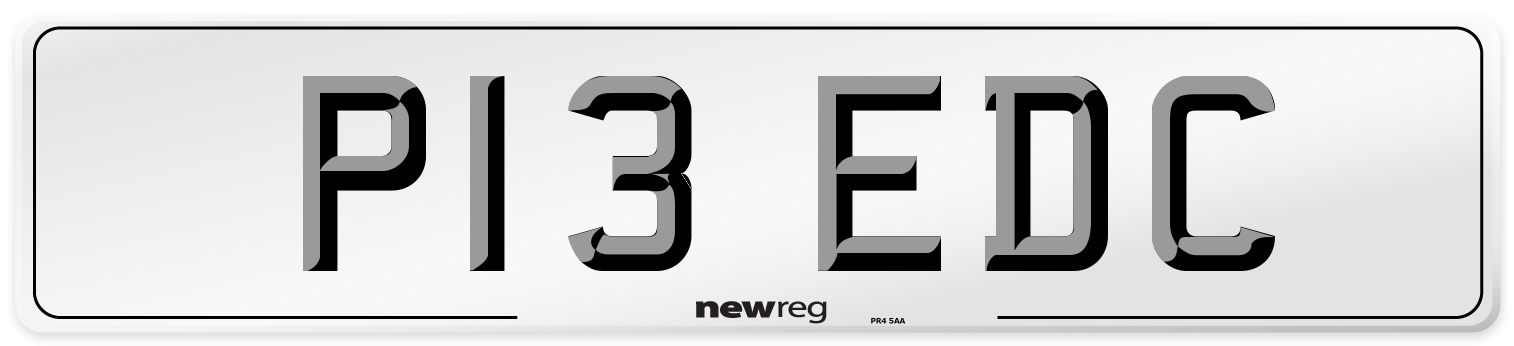 P13 EDC Number Plate from New Reg